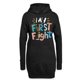 Meine Erste Flugreise Abenteuer Für Kleine Piloten - Hoodie-Kleid - Schwarz - Vorne