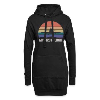 Mein Erster Flug Retro Flugzeug Abenteuer - Hoodie-Kleid - Schwarz - Vorne