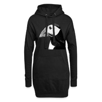 Papageientaucher - Puffin - Hoodie-Kleid - Schwarz - Vorne