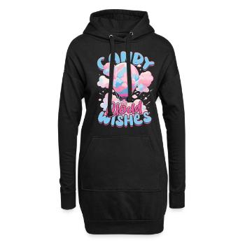 Souhaits de nuage de barbe à papa - Sweat-shirt à capuche long Femme - noir - Devant