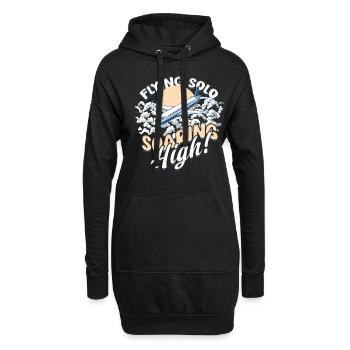 Erster Alleinflug Pilot Flying Solo Soaring High - Hoodie-Kleid - Schwarz - Vorne