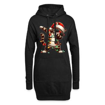 Tupfende Tabby Katze Orange Katze Sonnenbrille Nie - Hoodie-Kleid - Schwarz - Vorne