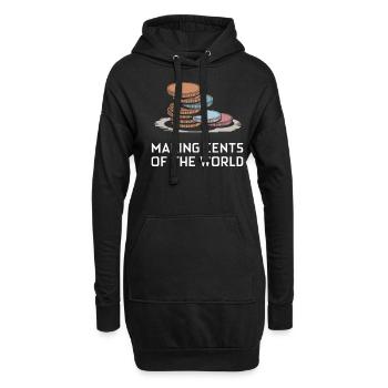 Faire des centimes du monde Pile de pièces Humour - Sweat-shirt à capuche long Femme - noir - Devant
