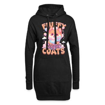 Barbe à papa Manteaux de sucre moelleux - Sweat-shirt à capuche long Femme - noir - Devant