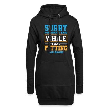 Glaser Geschenk - Hoodie-Kleid - Schwarz - Vorne