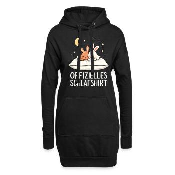 Offizielles Schlafshirt Hasen Hase Paar - Hoodie-Kleid - Schwarz - Vorne