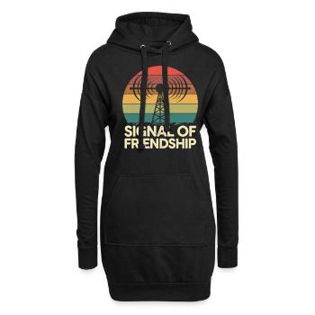 Signal De L’Amitié Amateurfunk Radio Amateur - Sweat-shirt à capuche long Femme - noir - Devant