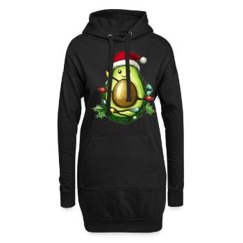 Niedliche Kawaii Avocado Guacamole Weihnachtsmütze - Hoodie-Kleid - Schwarz - Vorne