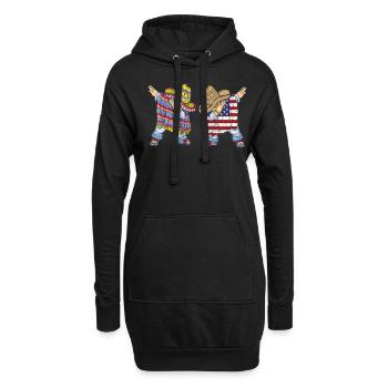 Mexiko Mexico Mexikaner Geschenk Flagge Fußball - Hoodie-Kleid - Schwarz - Vorne