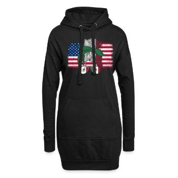 Mexiko Mexico Mexikaner Geschenk Flagge Fußball - Hoodie-Kleid - Schwarz - Vorne