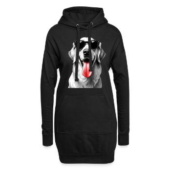 Golden Retriever chien motif animal chiens drôles - Sweat-shirt à capuche long Femme - noir - Devant
