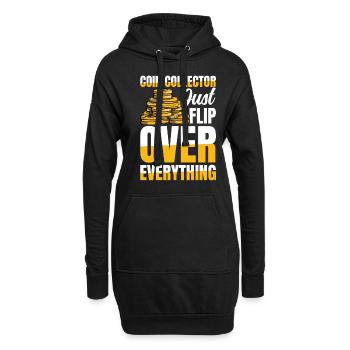 Coin Collectors Just Flip Over Everything - Hoodie-Kleid - Schwarz - Vorne