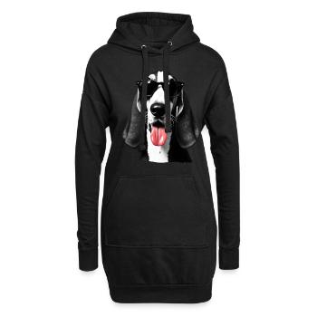 Basset Hund Tier Motiv lustiger Hunde - Hoodie-Kleid - Schwarz - Vorne