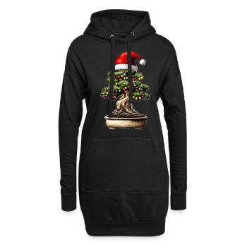 Bonsai Baum Japanische Weihnachtsmütze Xmas - Hoodie-Kleid - Schwarz - Vorne