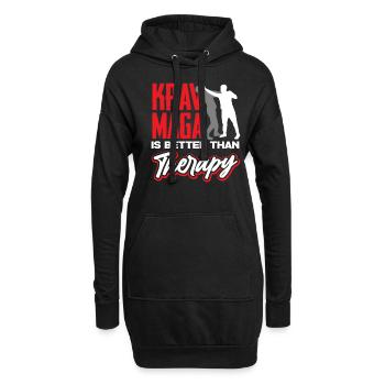 Dicton de la thérapie Krav Maga - Sweat-shirt à capuche long Femme - noir - Devant