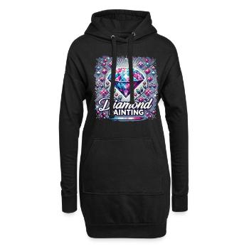 Diamond Painting Malerei Painting Diamonds - Hoodie-Kleid - Schwarz - Vorne