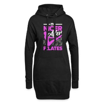 I'm nicer after Pilates exercise - Hoodie Dress - black - Front