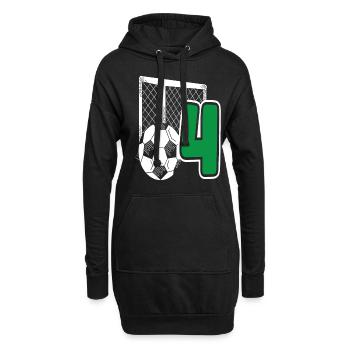 Fête d’anniversaire des enfants de football de 4 ans - Sweat-shirt à capuche long Femme - noir - Devant