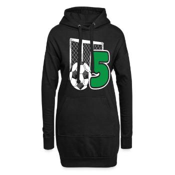Fête d’anniversaire des enfants de football 5 ans - Sweat-shirt à capuche long Femme - noir - Devant