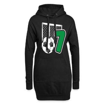 Fußball Geburtstag 7-Jährige Kindergeburtstag - Hoodie-Kleid - Schwarz - Vorne