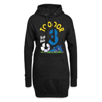Goal Football I'm 3 Children's Birthday Party - Hoodie Dress - black - Front