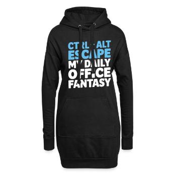 Humour de bureau - Sweat-shirt à capuche long Femme - noir - Devant