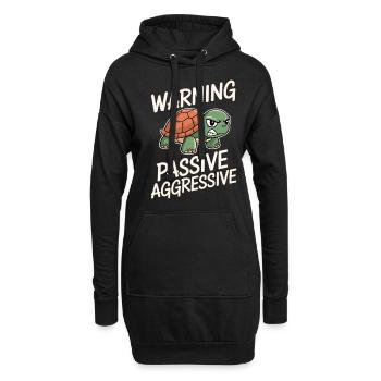 Avertissement Tortue passive agressive - Sweat-shirt à capuche long Femme - noir - Devant