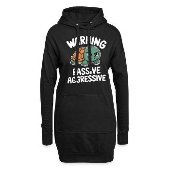 Avertissement Tortue passive agressive - Sweat-shirt à capuche long Femme - noir - Devant