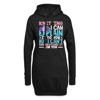 Stricken Ich Kann Es Erklären Aber Nicht Verstehen - Hoodie-Kleid - Schwarz - Vorne