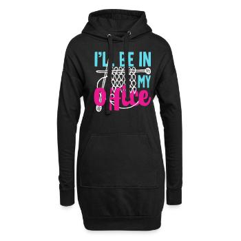 Tricot : je suis dans mon bureau - Sweat-shirt à capuche long Femme - noir - Devant