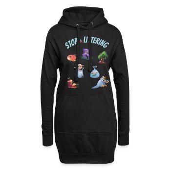 Stoppt Plastikverschmutzung & Umwelt Zu Vermüllen - Hoodie-Kleid - Schwarz - Vorne