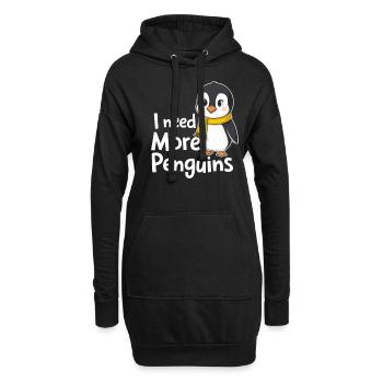 J’ai besoin de plus de pingouins drôle de pingouin dire - Sweat-shirt à capuche long Femme - noir - Devant