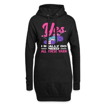 Ja Ich Brauche Diese Ganze Wolle Stricken - Hoodie-Kleid - Schwarz - Vorne