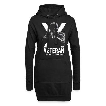 Der Veteran ist hier, um Sie zu retten - Hoodie-Kleid - Schwarz - Vorne