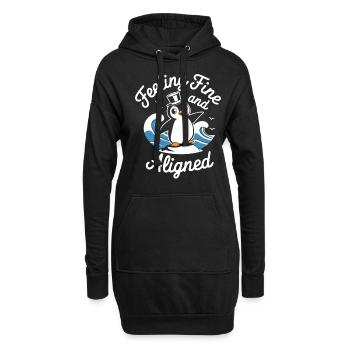 Feeling Fine And Aligned Funny Penguin - Hoodie Dress - black - Front