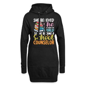She Became A School Counselor für eine - Hoodie-Kleid - Schwarz - Vorne
