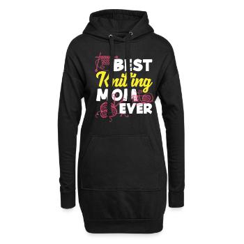 Meilleure maman tricoteuse de tous les temps - Sweat-shirt à capuche long Femme - noir - Devant