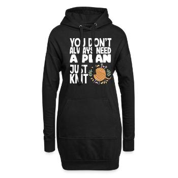 Knitting You don't always need a plan - Hoodie Dress - black - Front