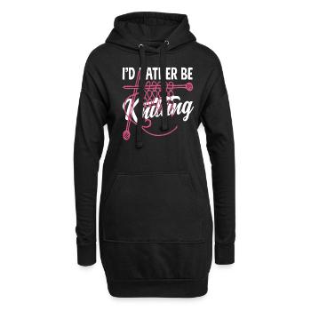 Mieux tricoter qu’autre chose - Sweat-shirt à capuche long Femme - noir - Devant