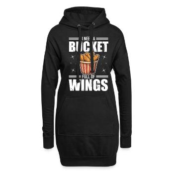 Chicken Wings Bucket Fast Food Hühnerbude - Hoodie-Kleid - Schwarz - Vorne