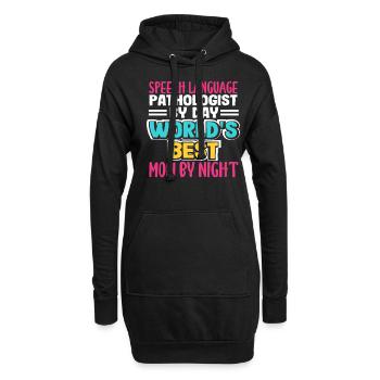 Speech therapist on the day world's best mom - Hoodie Dress - black - Front