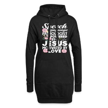 Speech therapist driven by Jesus - Hoodie Dress - black - Front