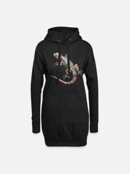 Niedliche Eidechse Terraristik für - Hoodie-Kleid - Schwarz