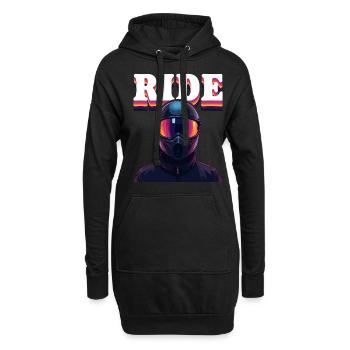 Design de motard cool avec le texte - Sweat-shirt à capuche long Femme - noir - Devant