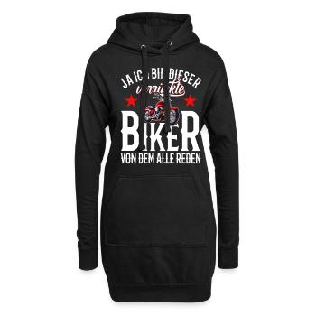Drôle de motard disant motocycliste moto - Sweat-shirt à capuche long Femme - noir - Devant