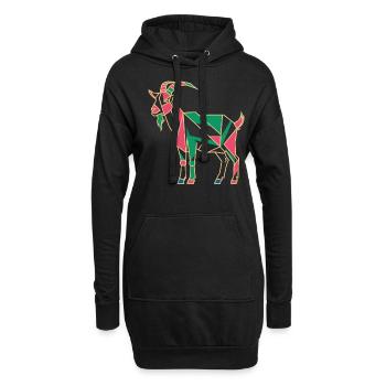 geomGéométrique Ferme Animal Graphique Chèvre Coloré - Sweat-shirt à capuche long Femme - noir - Devant