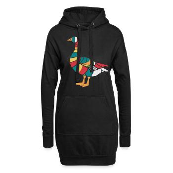Coloré géométrique animal de la ferme graphique oie - Sweat-shirt à capuche long Femme - noir - Devant