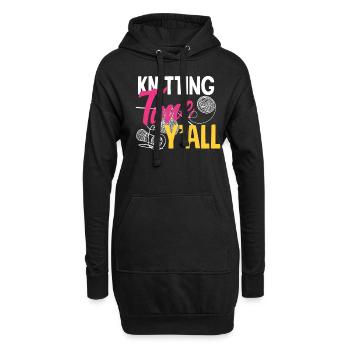 Du temps pour tricoter pour vous tous - Sweat-shirt à capuche long Femme - noir - Devant