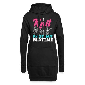 Strickvergnügen Bis Spät In Die Nacht - Hoodie-Kleid - Schwarz - Vorne