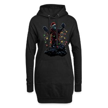 Moïse Chapeau de Père Noël - Sweat-shirt à capuche long Femme - noir - Devant
